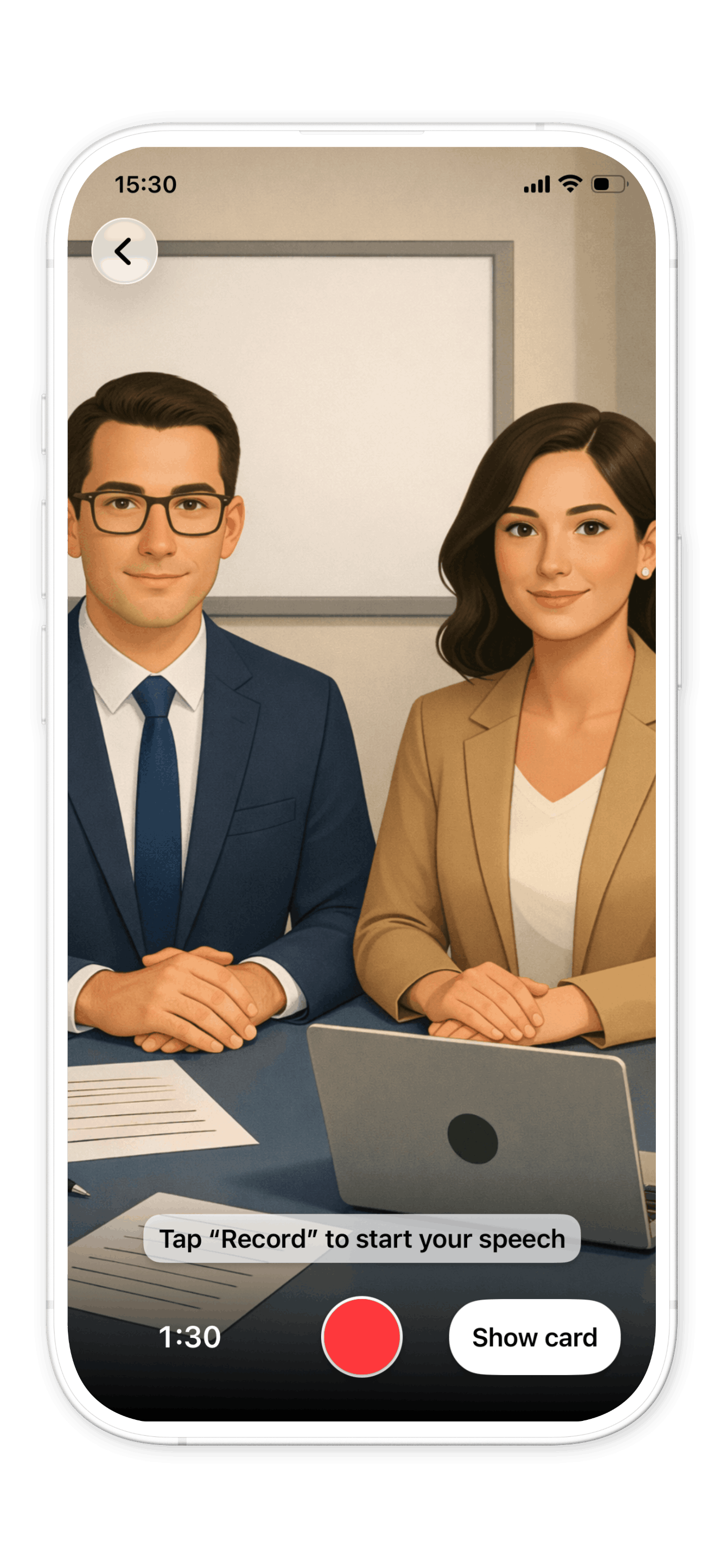 Babli app showing Job Interviews speaking practice scenarios