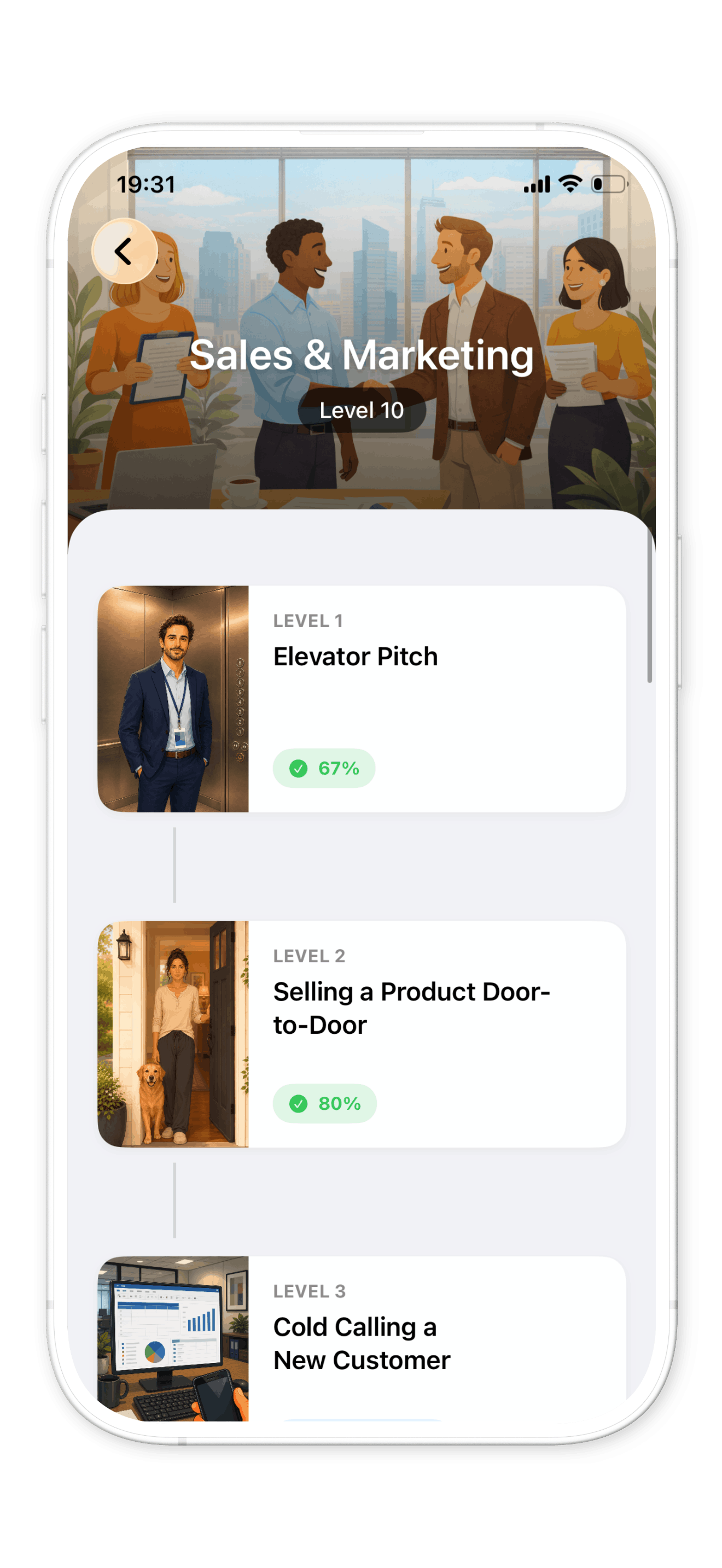 Babli Sales and Marketing public speaking course on iPhone